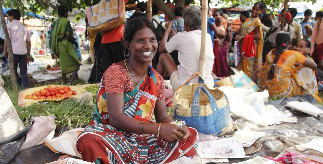 woman working in market