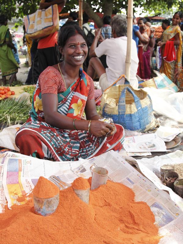 woman working in market